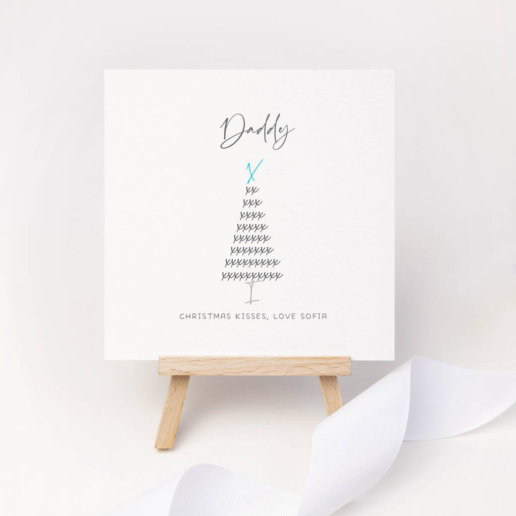 Personalised Christmas Kisses Card For Daddy/Dad, 1 of 3