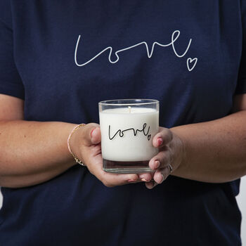 Love Organic T Shirt And Lavender Candle Gift Set, 2 of 3