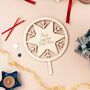 Custom Text Snowflake Christmas Tree Topper, thumbnail 3 of 10