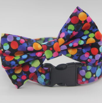 Multicoloured Confetti Dog Bow Tie, 4 of 11