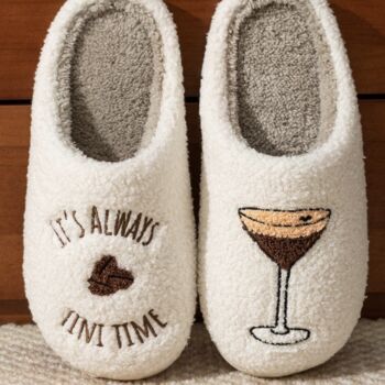 Espresso Martini Embroidered Slippers, 3 of 7