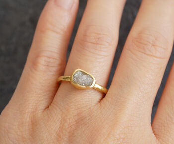 Light Grey Diamond Engagement Ring In 18ct Yellow Gold, 4 of 5