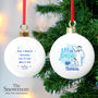 Personalised The Snowman And The Snowdog Blue Bauble, thumbnail 3 of 4