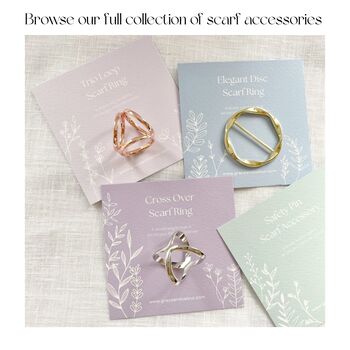 Three Loop Scarf Ring, Elegant Mothers Day Gift, In Three Colourways, Scarf Accessory Gift, 5 of 9