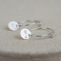 Sterling Silver Circle Arrow Charm Hoops, thumbnail 2 of 3