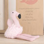 Flamingo Rattle With Personalised Bag, thumbnail 2 of 3