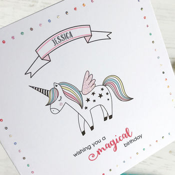 Unicorn Magical Birthday Card, 3 of 4