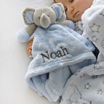 Personalised Reversible Grey And White Elephant Blanket, 6 of 12