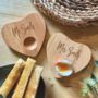 Personalised Set Of Two Couple Heart Shaped Egg Holders, thumbnail 1 of 2