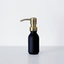 Matt Black Glass Bottle With Brushed Gold Metal Pump, thumbnail 5 of 9