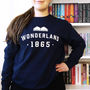 Book Lover 'Wonderland' Varsity Sweatshirt, thumbnail 2 of 4