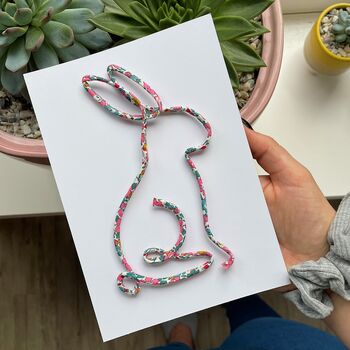 Personalised Liberty Print Wire Art Bunny, 3 of 7