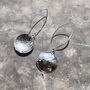 Matt Finish Drop Disc Earrings In Sterling Silver, thumbnail 6 of 7