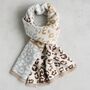 Cream Leopard Print Cozy Winter Scarf, thumbnail 1 of 7