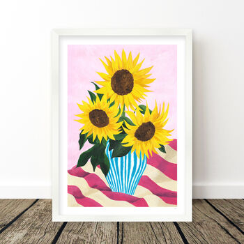 Colourful Sunflowers Still Life Print, 6 of 9