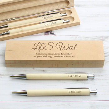 Personalised Message Wooden Pen And Pencil Box Set, 8 of 10