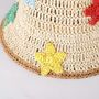 Jacquelin Cream St Tropez Multi Star Straw Beach Hat, thumbnail 1 of 3