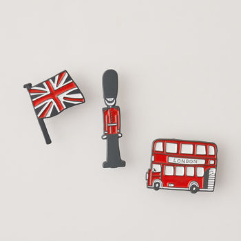 Set Of Three London Bus, Queen's Guard, Union Jack, 3 of 7