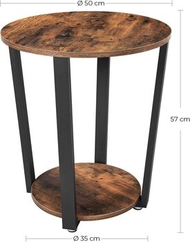 Round Side Table Industrial Coffee Table, 2 of 6