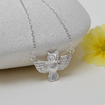 Sterling Silver Owl Necklace, 3 of 5