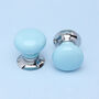 G Decor Set Of Two Blue Mortice Ceramic Door Knobs, thumbnail 2 of 5