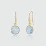 Antibes Blue Topaz And Gold Hook Earrings, thumbnail 2 of 5