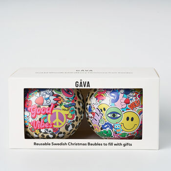 Duo Of Baubles In Swedish Design Filled With Swedish Candy, 10 of 12