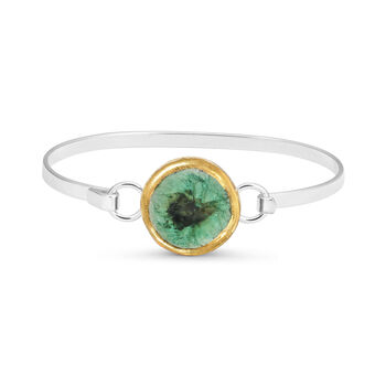 Round Emerald Reef Silver Plated Bangle, 3 of 5