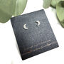 C Z Moon Stud Earrings, thumbnail 1 of 3
