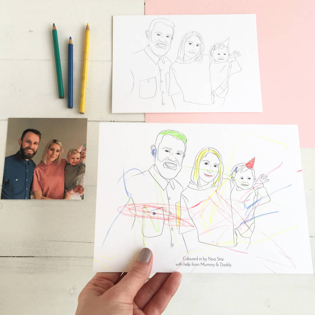 Personalised Colour In Family Portrait Print, 1 of 12