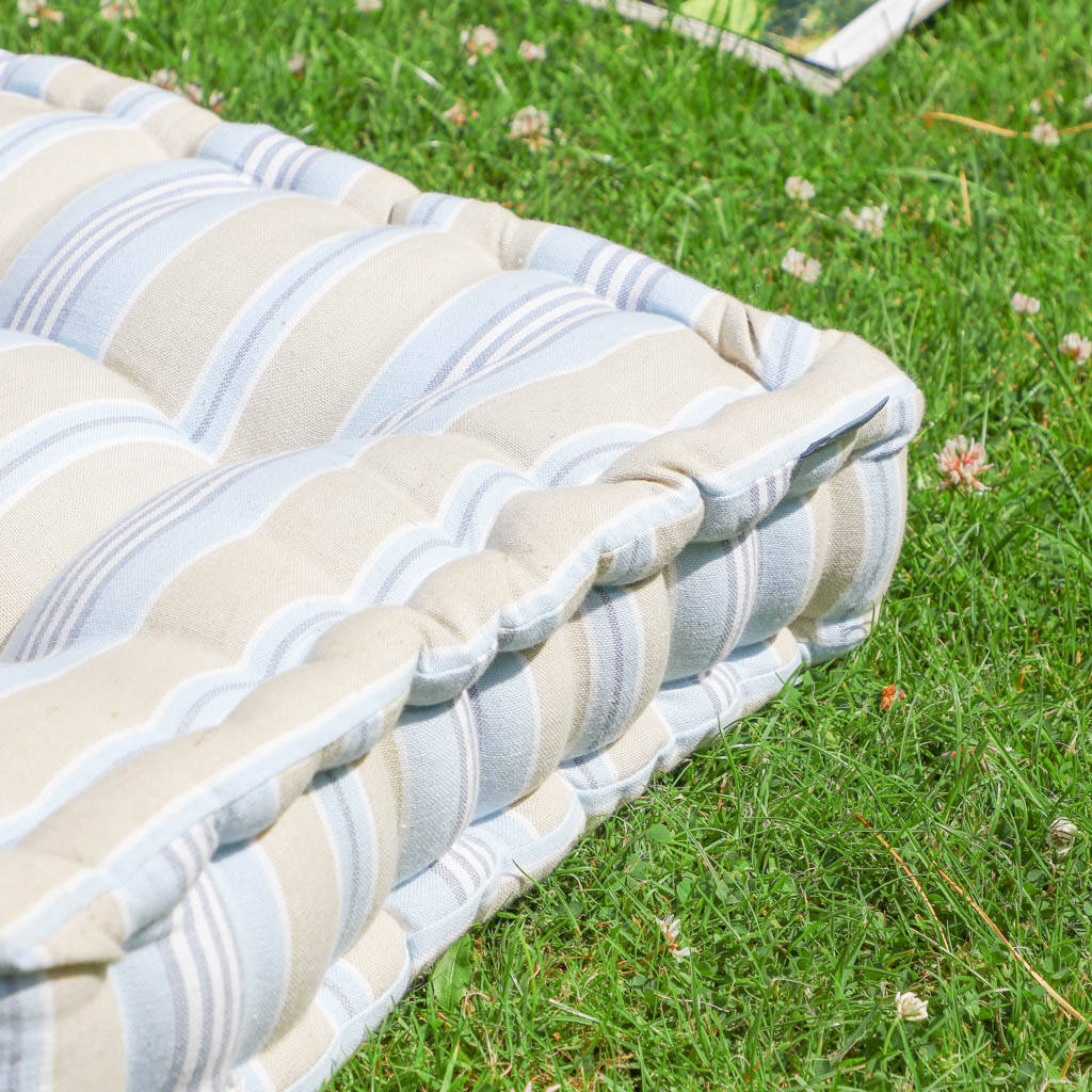 Extra Large Vintage Stripe Garden Lawn Mattress Cushion By Dibor