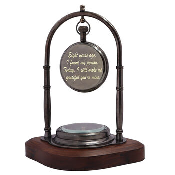 Personalised Desk Clock With Compass, 10 of 12