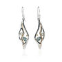 Silver Blue Topaz And Pearl Statement Drop Earrings, thumbnail 5 of 8