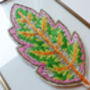 Gold Framed Leaf Embroidery Art, thumbnail 3 of 7