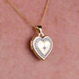 Personalised 9ct Mixed Yellow Gold Diamond Heart Locket, thumbnail 4 of 10