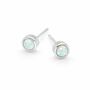 Sterling Silver White Opal Micro Stud Earrings – 4mm, thumbnail 8 of 9