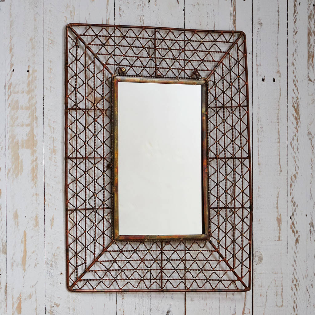 Soha Handmade Recycled Wire Mirror By Paper High | notonthehighstreet.com