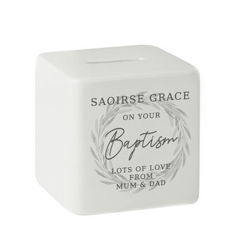 Personalised Wreath Money Box Confirmation Gift, 2 of 2