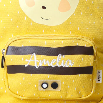 Personalised Trixie Bumblebee Backpack For Nursery, School, Holiday, 4 of 11