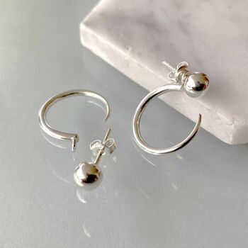 Sterling Silver Ball Stud Ear Jackets, 3 of 7