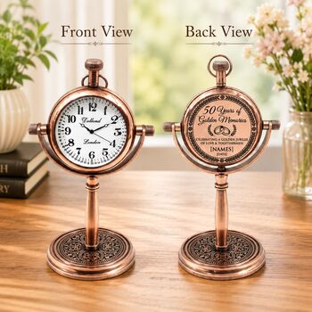 Personalised 7th Anniversary Gift Copper Desk Clock, 11 of 12
