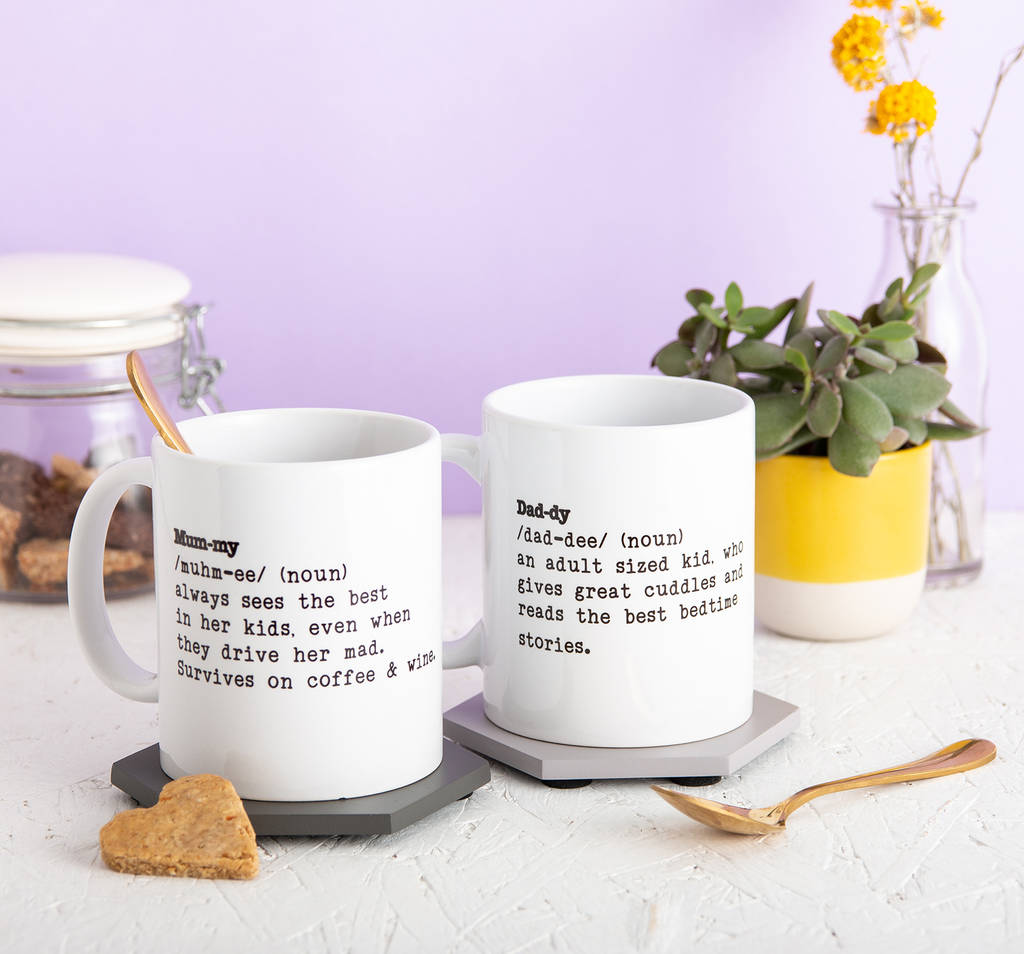 Personalised Mummy And Daddy Definition Mug Gift Set By Strive