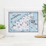 Map Of Guernsey Signed Print, thumbnail 2 of 3