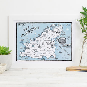Map Of Guernsey Signed Print, 2 of 3