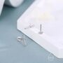 Tiny Dagger Sword Internally Threaded Flat Back Earrings In Sterling Silver, thumbnail 5 of 12