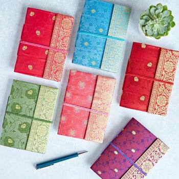 Handmade Sari Pocket Notebook, 2 of 11