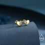 Cz Heart Stud Earrings In Sterling Silver, thumbnail 4 of 12