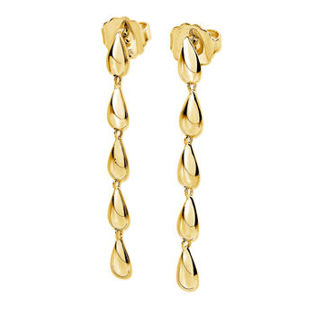 Designer Tear Drop Earrings In 18ct Gold Vermeil, 2 of 3