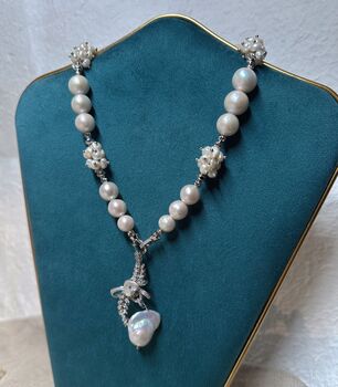 Celestial Blossom Pearl Necklace, 4 of 6