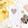 Liberty Of London Heart Design Baby Bodysuit, thumbnail 1 of 6